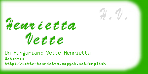 henrietta vette business card